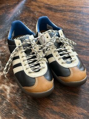 Adidas x Wales Bonner NWT Black, White & Brown Leather Stripe Sneakers
